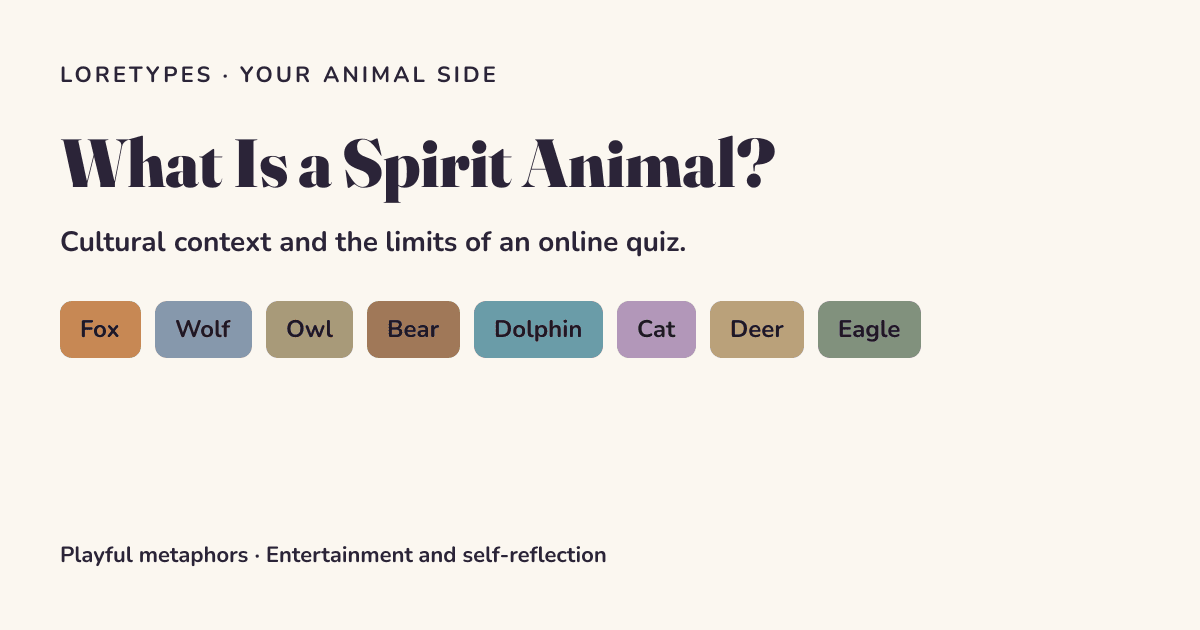 Eight animal names used as playful quiz metaphors.
